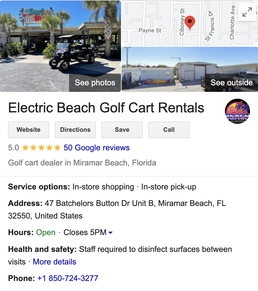 Electric Beach Golf Cart Rentals miramar beach